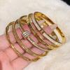 1PC Titanium Steel Stainless Steel Inlaid Zircon Gold Plated Bracelet, Classic and Simple Style, Suitable for Women's Daily Wear