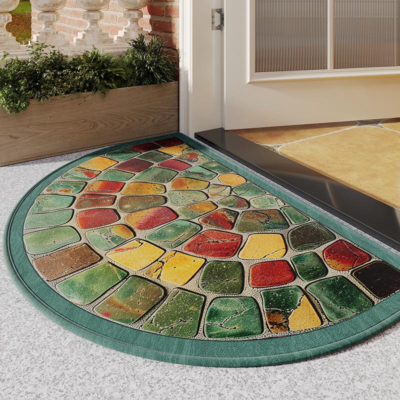 Retro-Stil Eingangstür Bodenmatte Home Entry Halbrundbogen rutschfeste Teppich Sand Staubentfernung Veranda Teppich