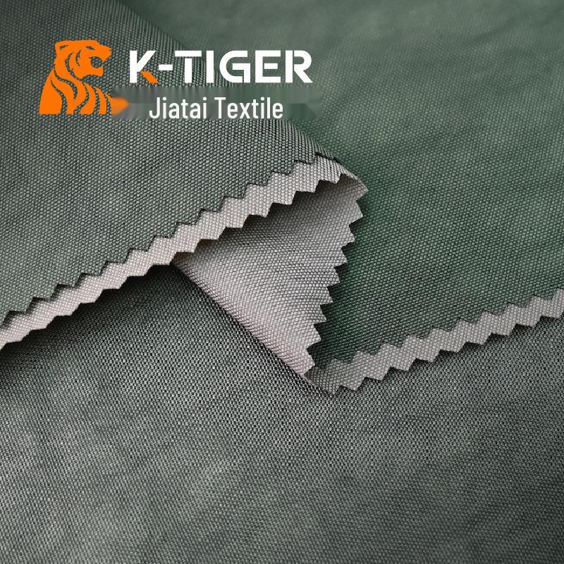 400D PU-Coated Nylon: Washed, Wrinkled, Water-Repellent, Soft Distressed Fabric