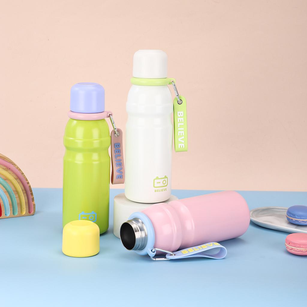 New Spunding Colorful Stainless Steel Thermos Cup Large Capacity Straight Drink Student Cup Outdoor Fitness Sports Water Cup