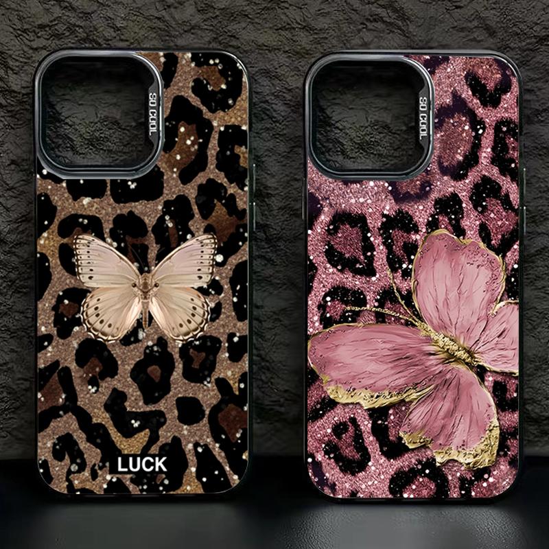Case for Xiaomi Redmi Note 14 13 12 Pro Plus 5G 12S 11S 11 10S Butterfly Leopard Print Phone Cases for Redmi 14C 13C 12C4G Cover