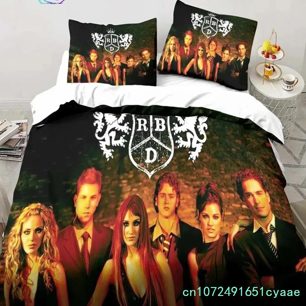 Band RBD Bettwäsche-Set Einzelbett Twin Full Queen King Size Bettwäsche-Set Schlafzimmer für Jungen und Erwachsene 3D-Druck Bettwäsche Geschenk für Musikliebhaber