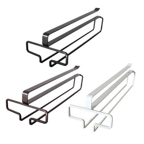 Rödvinshållare Förtjockad Metall Träfäste Stabil Rostskyddande Självhäftande Fäste Ingen Borrning Upp-och-Ned Förvaring Dekorativ Köksställ