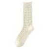 1 Pair White Color Simplicity Calf Sock for Girls Summer Thin Hollow Korean Fashion Pile Loose Sock Soft Cotton Fashion Sock