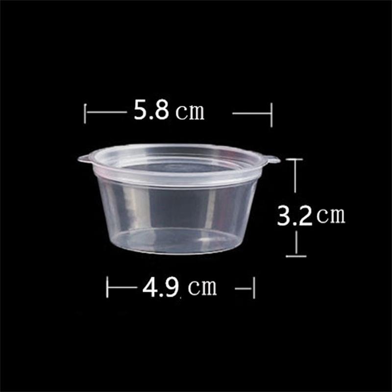 One Box Of 100pc Plastic Takeaway Sauce Cup Containers Food Box With Hinged Lids Pigment Paint Box Palette Disposable Box