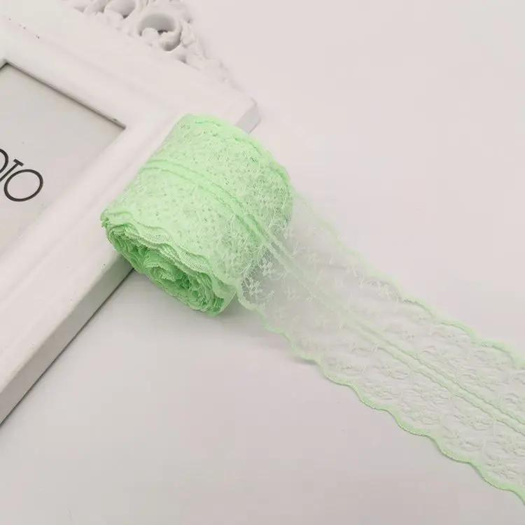 10Meters/Roll 4.5CM Red Black Blue Embroidery Lace Ribbon DIY Apparel Sewing Fabric Wedding Christmas Halloween Gift Decoration