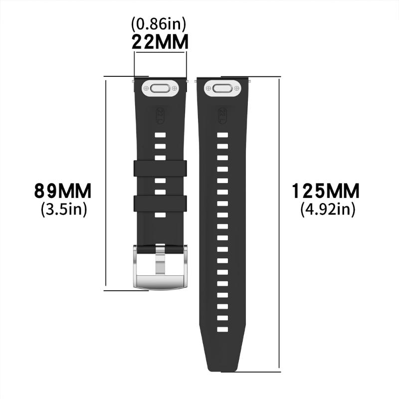 Adjustable Soft Silicone Watch Straps 22mm Press Button Closure Waterproof Lightweight Watch Band for Watch GT6