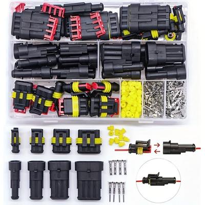 240/352PCS HID Waterproof Connectors 1/2/3/4 Pin Electrical Wire Connector Plug Truck Harness 300V 12AGood Product