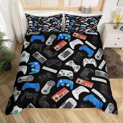 Home Textile Bed Three-Piece Set Cute Game Machine Digital Printing Quilt Pillowcase Bedding