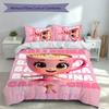 3pcs Custom Name Ballerina Capuchina Set,Includes 1 Duvet Cover and 2 Pillowcases,All-season Bedroom Decor