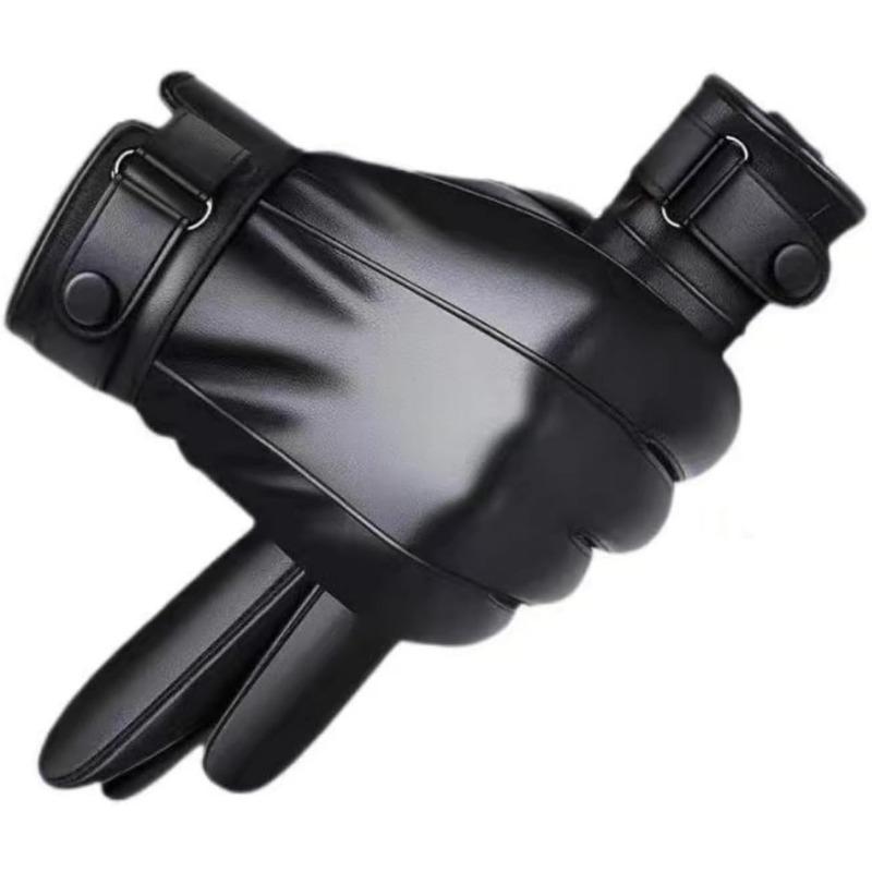 Winter Gloves for Men Genuine Leather Warm Touchscreen Gloves Outdoor Cycling Real Sheepskin Warm Driving Motorcycle Gloves