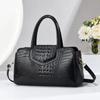 Stylish Large Capacity Crocodile Pattern Handbag For Moms In Black Khaki Red Brown Gray White