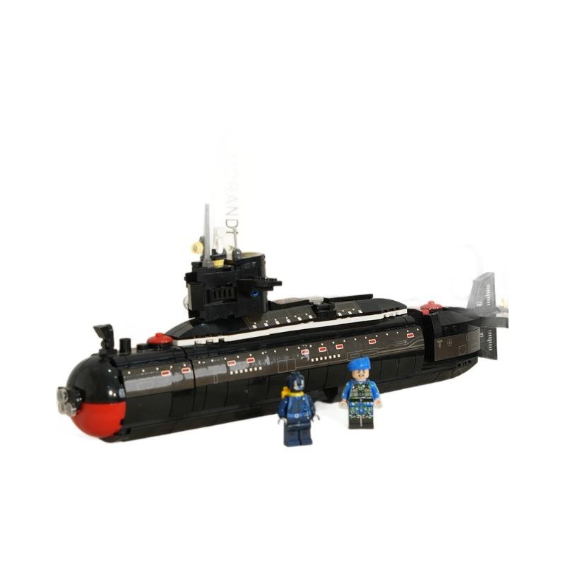 094 Vojenská válečná ponorka Kompatibilní Model z malých stavebních kostek, dětská vzdělávací montážní hračka