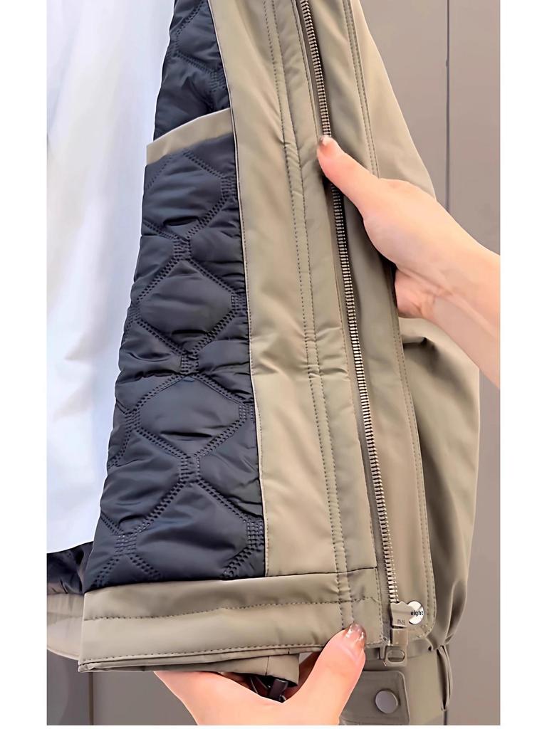 Men's High-End Fashion Plus Size Winter Hooded Cotton Workwear Padded Jacket