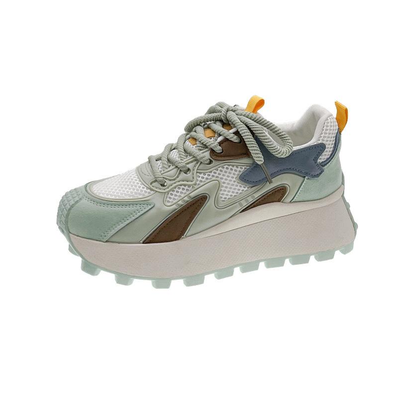 

Dad shoes women s mesh breathable and light casual Forrest Gump shoes versatile sports shoes 2025 summer new muffin thick sole 40 зелений