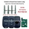 4A Chip 433MHz Remote Key for Renault/Dacia Sandero Logan 2 with 4 Metal Blanks