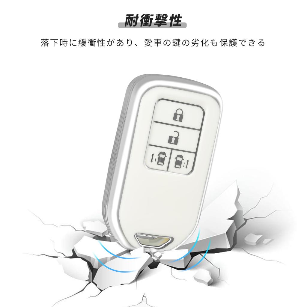 OFFCURVE Honda Schlüsselanhängerhülle für beidseitigen Schiebeknopf 4 Tasten für Civic