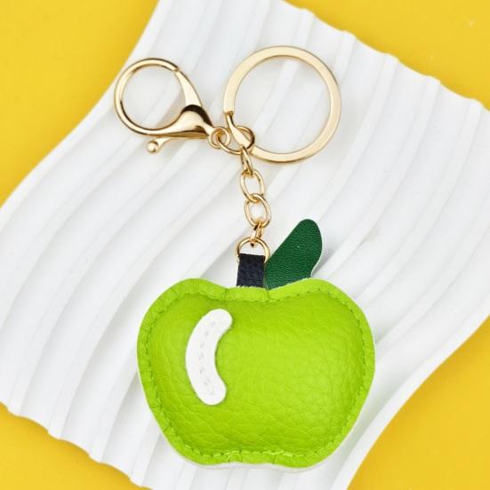 Apples Keychain Pendant Cute Apple-Shaped Leather Keychain Charm Colorful Fruit Bag And Car Pendant Soft Versatile Purse Charm for Women Tote Bags