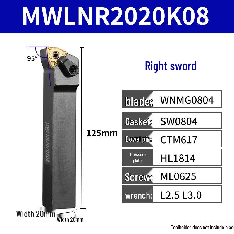 CNC Tool Holder: Peach-Shaped Face Turning Tool MWLNR/MTJNR20