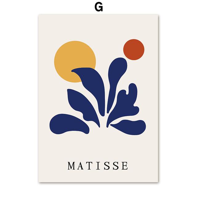 Blue Matisse Abstract Dove Coral Girl Sun Wall Art Canvas Painting Nordic Posters And Prints Wall Pictures For Living Room Decor