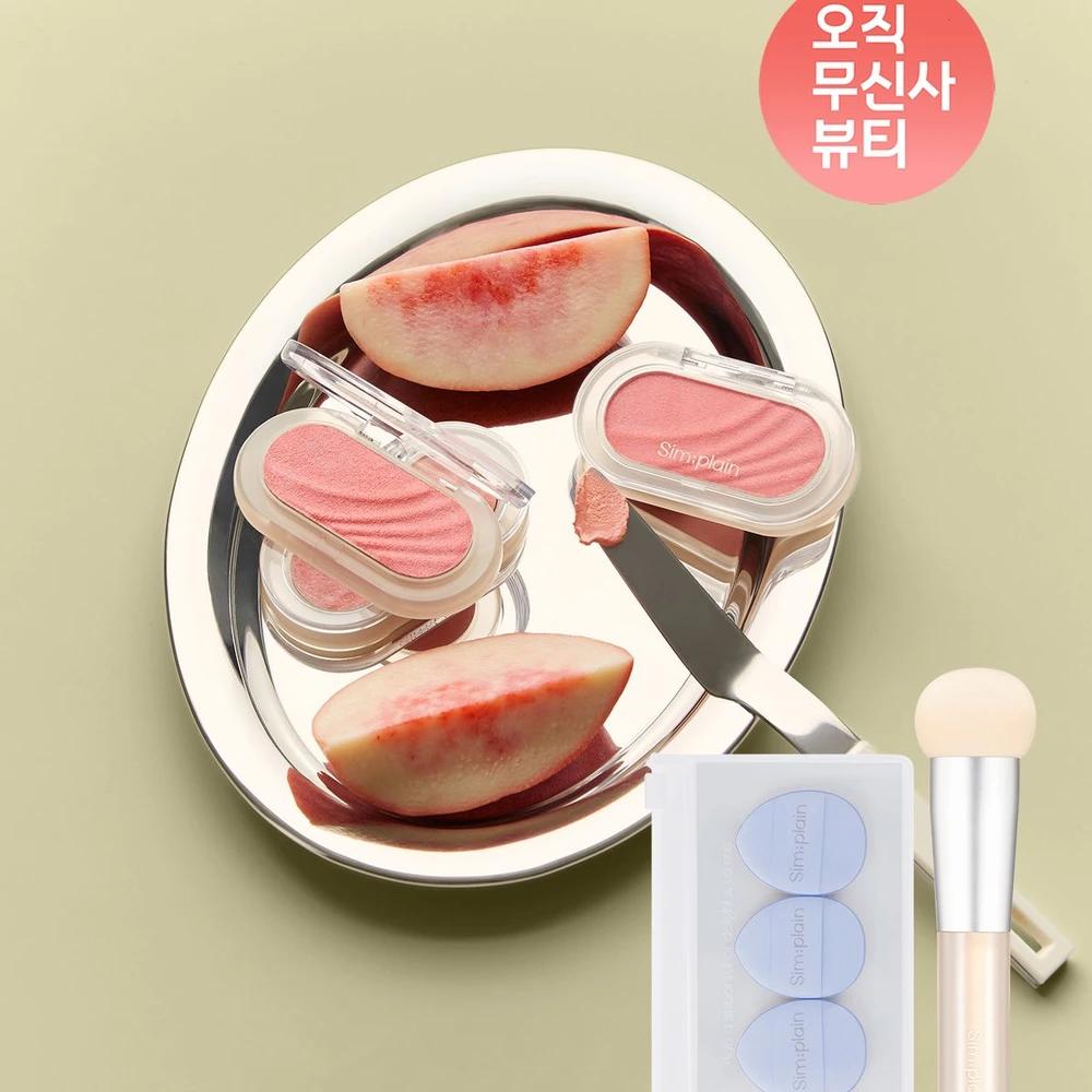 [2-pack] Glim On Cheek [Gift] Mini Puff Set + Puff Stick 001 Glim on Heart