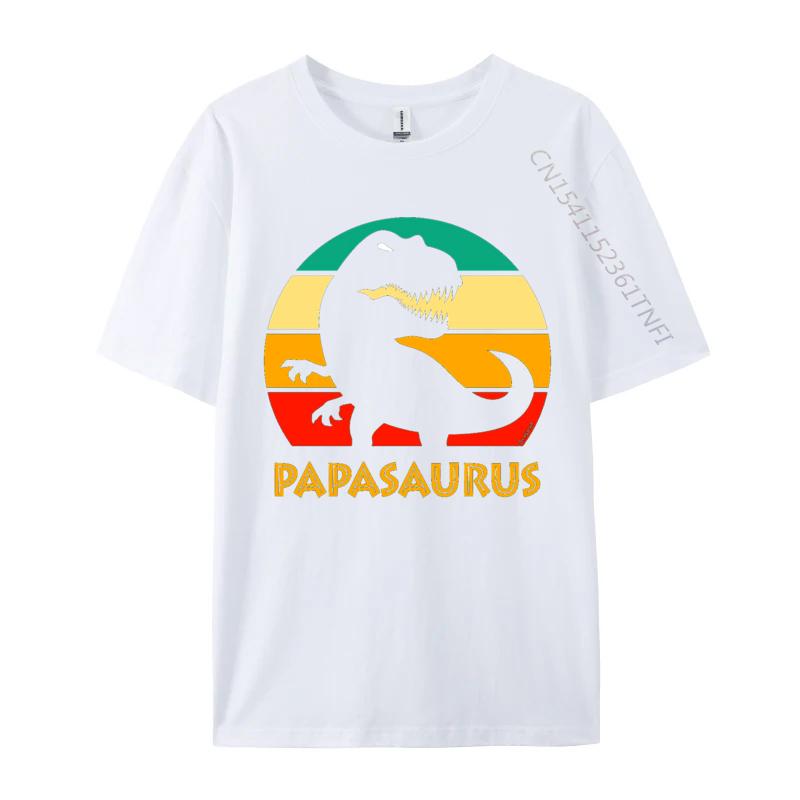Papasaurus Tshirt Tops T Shirt For Men Tee Shirt Fathers Day Graphic Novelty TShirts For Dad Dinosaurs S