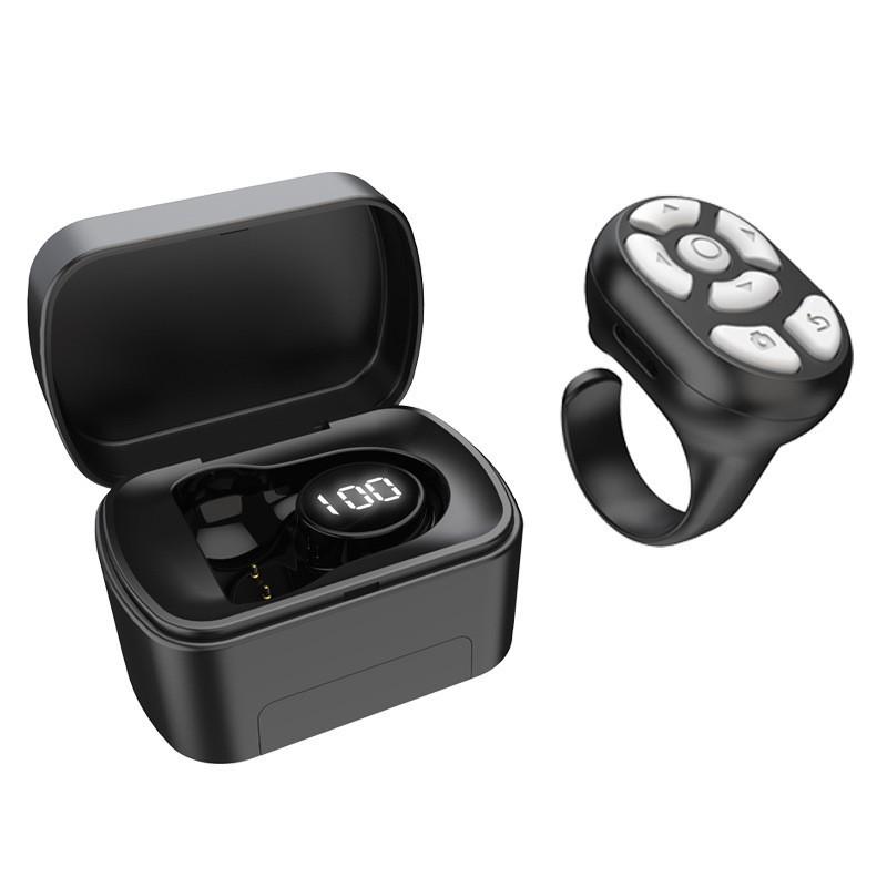Bluetooth Finger Ring Remote Control with Charging Case: Camera & TikTok Selfie Controller