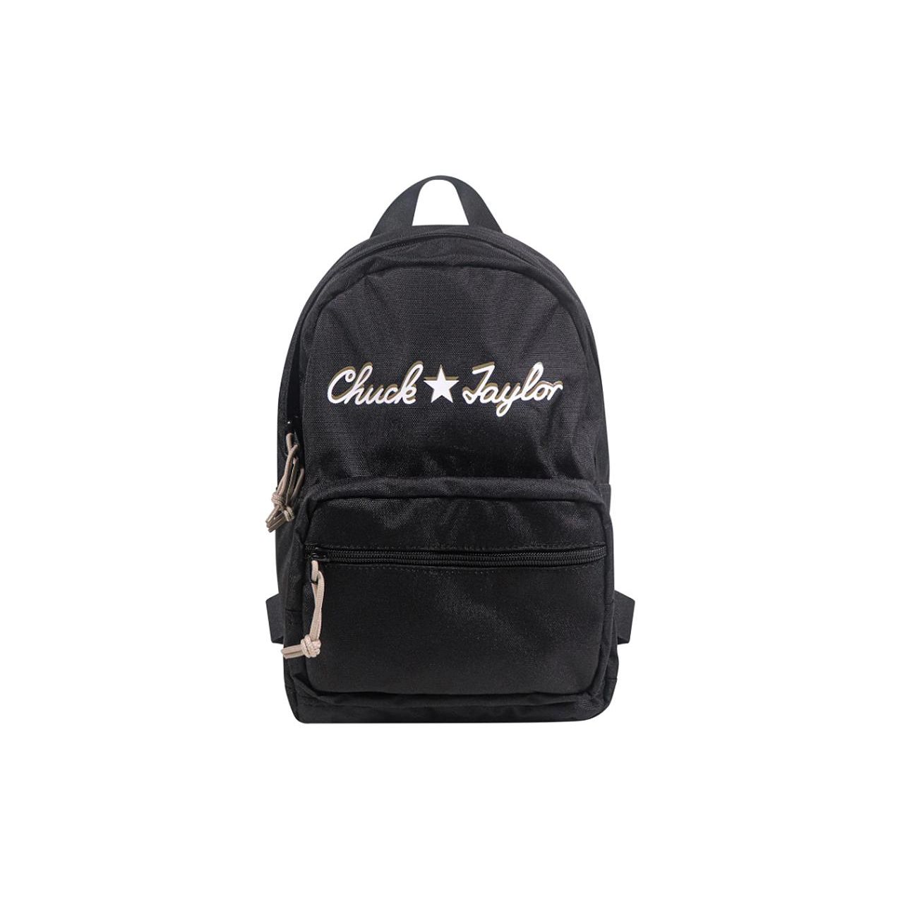 Converse Letter Print Fashion Casual Polyester Backpack Unisex Backpack Black 10023816-A01 Black