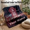 Kenworth Custom Flannel Throw Blanket Print Your Name Text Soft Warm Blanket Holiday Present