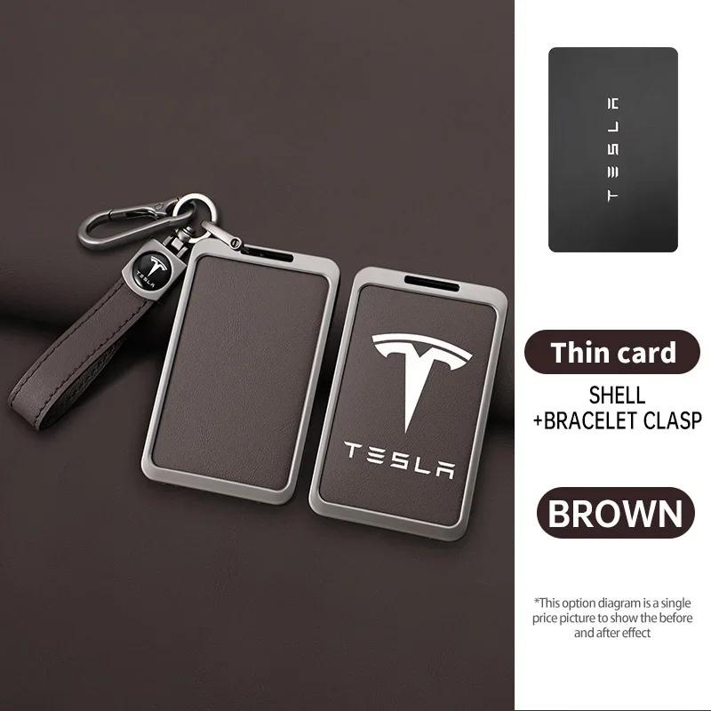 

Car Sticker Tesla Fashion Zinc Car Alloy Smart NFC Card Key Case Cover Shell Keychain Protection Auto Styling Accessory For Tesl