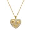 Titanium Steel Love Rose Light Luxury Temperament Gorgeous Full Diamond Necklace Female Versatile Collarbone Chain Titanium Steel Chain