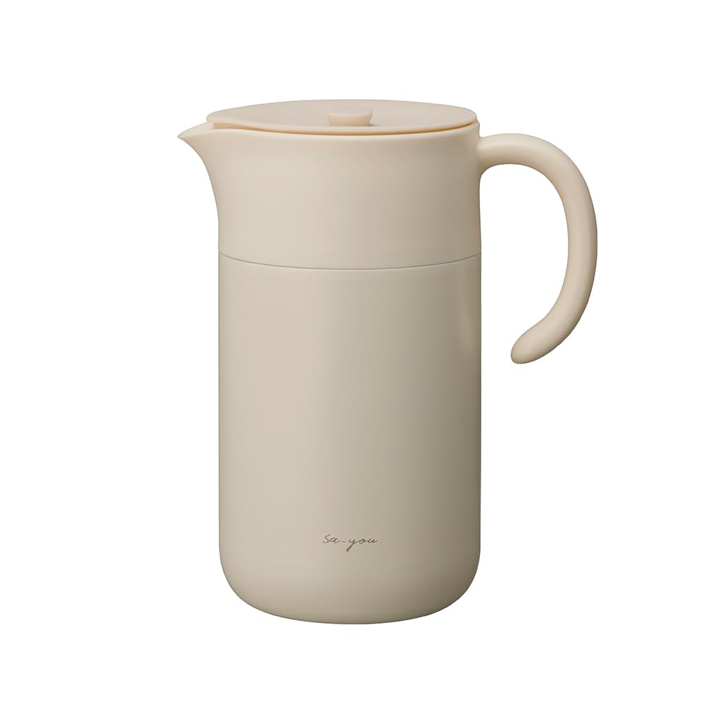 Doshisha Pitcher for Hot Hot Water Pink Water Specialist, 1.0L, Heat-Absorbent, Beige, ON℃ZONE