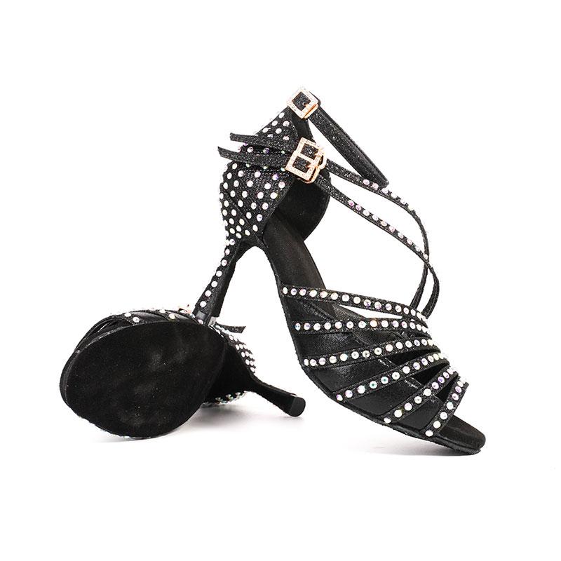 Diamant-Tanzschuhe mit hohem Absatz, glänzend, für lateinamerikanischen Tango, Walzer, elegante Tanzschuhe für Damen