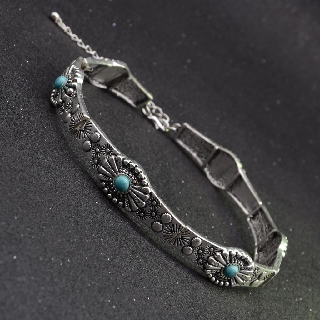 Alloy Gypsy Artistic Necklace With Gemstone Inlay For Vintage Outfits Inspired