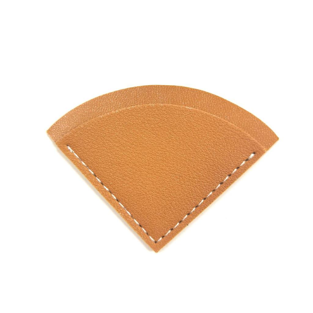 Retro Triangle Fan-Shaped PU Leather Bookmark and Book Corner Bag