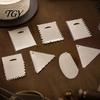 Cake Decorating Texture Tool Stainless Steel Scraper with Multi-faceted Sawtooth, Rectangle/Pentagon/Triangle/Semi-circle Shape Cream Multipurpose