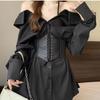 Corset Punk Black Wide Belt PU Leather Slimming Body Belts for Women Elastic High Waist Belt Female Dress Belt Body Shapewear