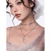 Ciyaveni Original Design Baroque Diamond Silver Cross Accessible Luxury Fashion Bows Easiest for Match Necklace