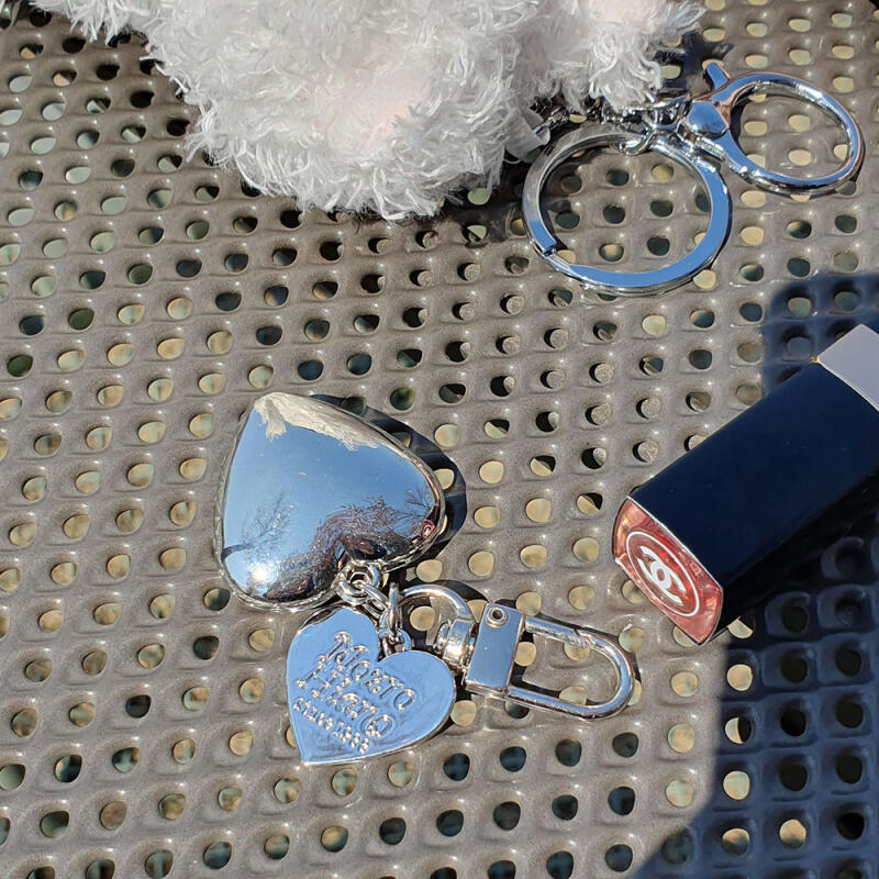 Heart Silver Metal Keychain (with Pendant)
