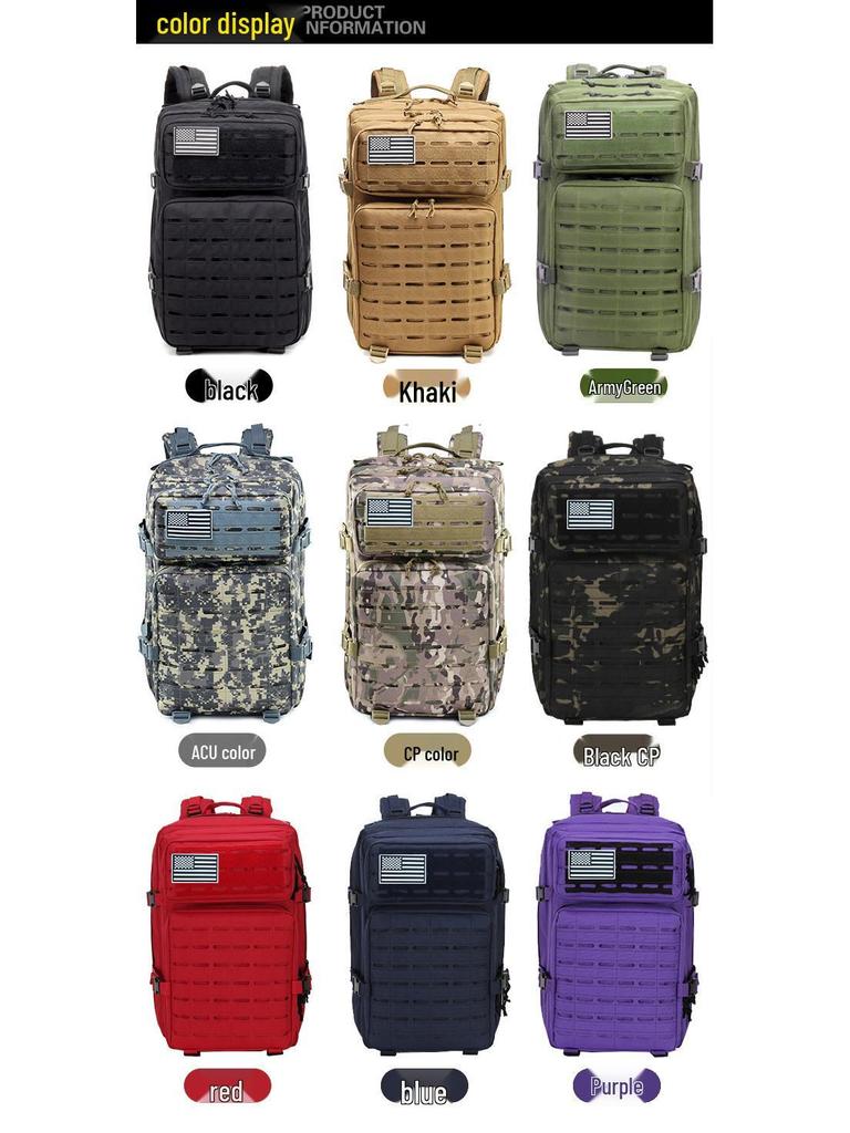 Men's Large Capacity Camouflage Tactical Hiking Backpack for Outdoor Sports and Mountaineering