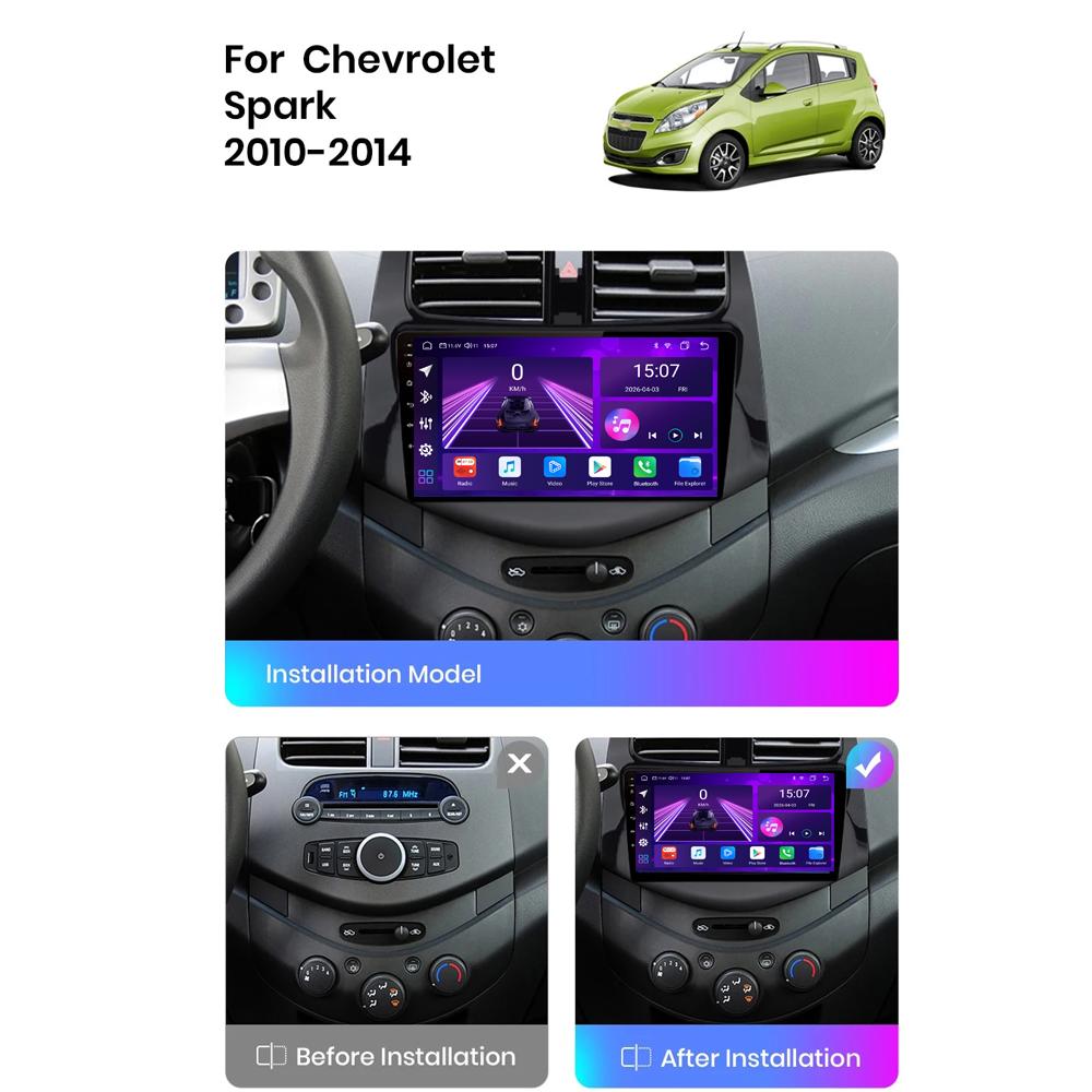 Android Car-Play Car Radio For Chevrolet Spark 2010-2015 Multimedia Player Head Unit Stereo GPS Navigation BT WIFI,8 CORE ,2+32GB