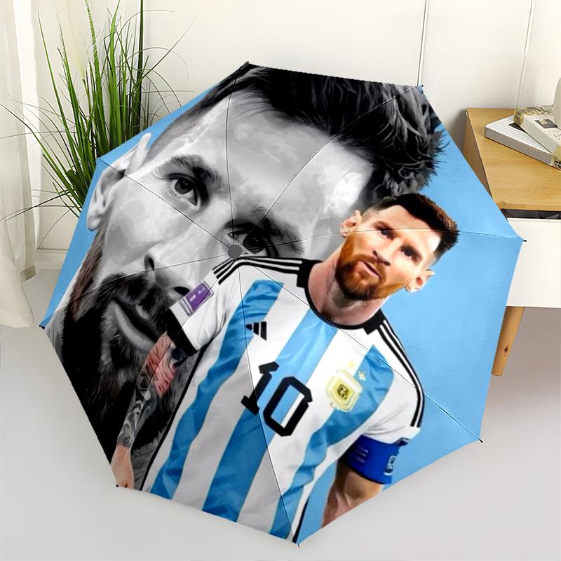 Lionel Messi Argentina Legend Folding Umbrella Suitable For All Seasons 8 Paraphenoid Bones Outdoor Sun Umbrella Light