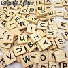 100 Pcs Wooden Alphabet Tiles English Letters DIY Wood Crafts Kids Toy 18x20mm