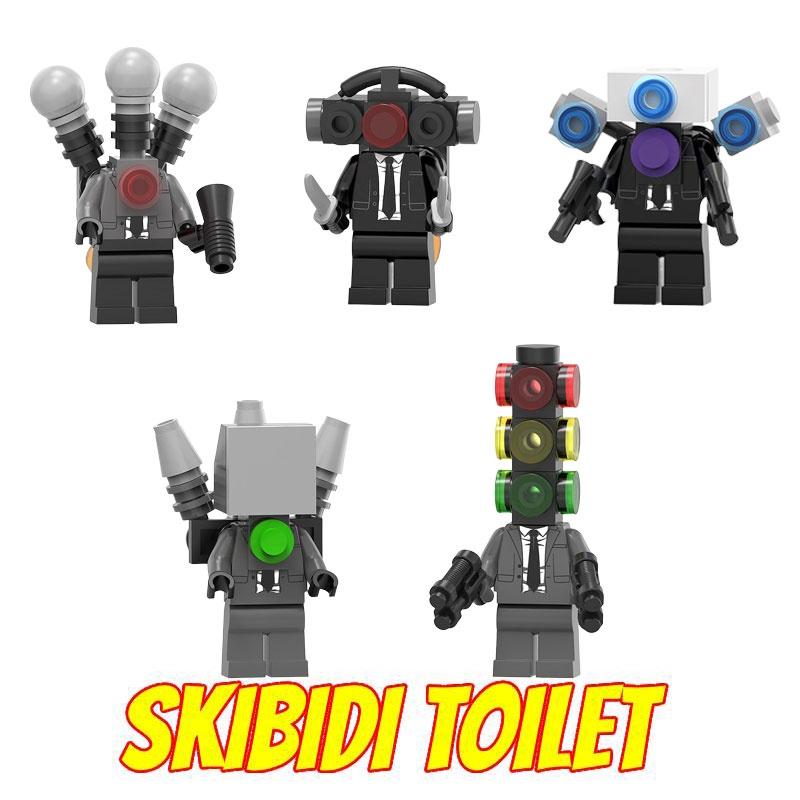 Lg1011 Toilet Man Vs Surveillance Man Series Mic Man Signal Light Man Assembly Building Block Toy Bag