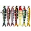 Multi-color 9cm/7g Bionic Multi-jointed Fish Lure with Rattling Beads for Sea Fishing.