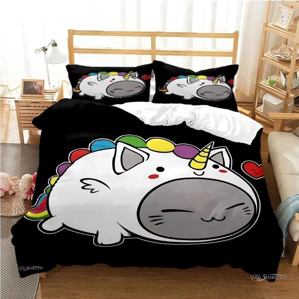 Comforter Cute Bubu Dudu Cartoon Bear Panda Bedding Set 3D Printed Suitable For Bedroom Kids Home Textile