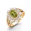 2.17 Ctw Oval Peridot 925 Sterling Silver Gold Vermeil Trio Split Shank Accents Women Wedding  Ring