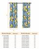 Classic Summer Blue Striped Lemon Plant Window Curtain Bedroom Decor Curtain Panel Curtains for Living Room