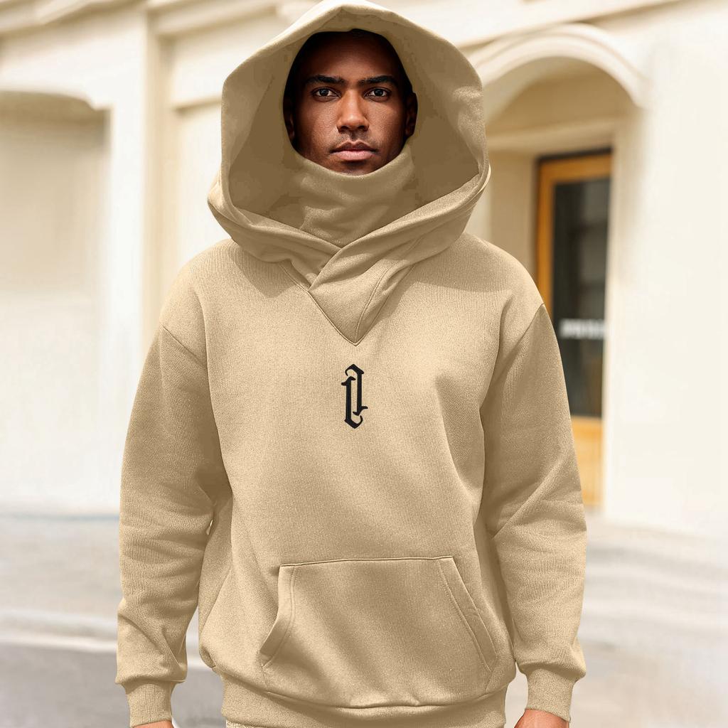 Herrenmode Einfarbig Langärmliger Kapuzenpullover mit Taschen Lässiges Erwachsenen-Sweatshirt-Oberteil