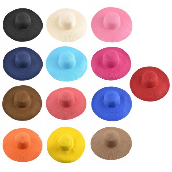 Sun Hat Widen  Brim Sun Protection Solid Color Summer Outdoor Fashion Ladies Big Brimmed Straw Hat Women Accessories